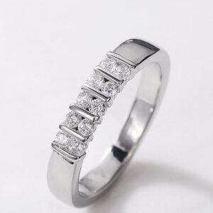 😍Double Row Big Round CZ Dainty Casual Fashion Eternity Rings for Women, L049
